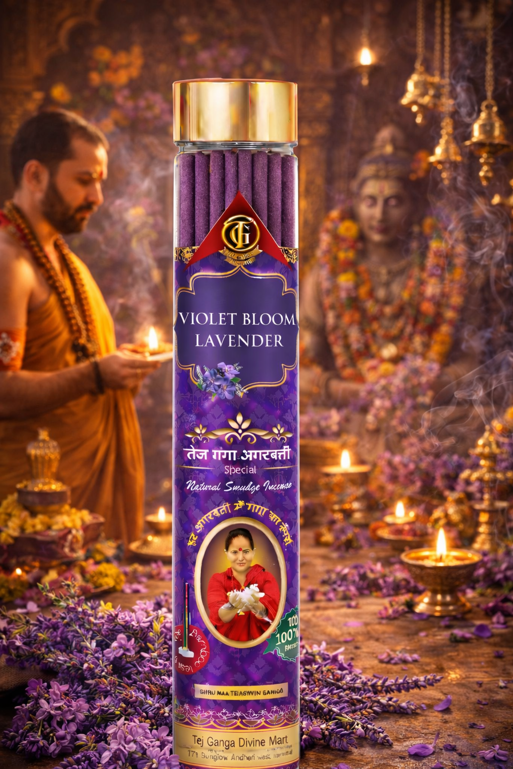 Violet Bloom Lavender Agarbatti – Premium Floral Incense sticks