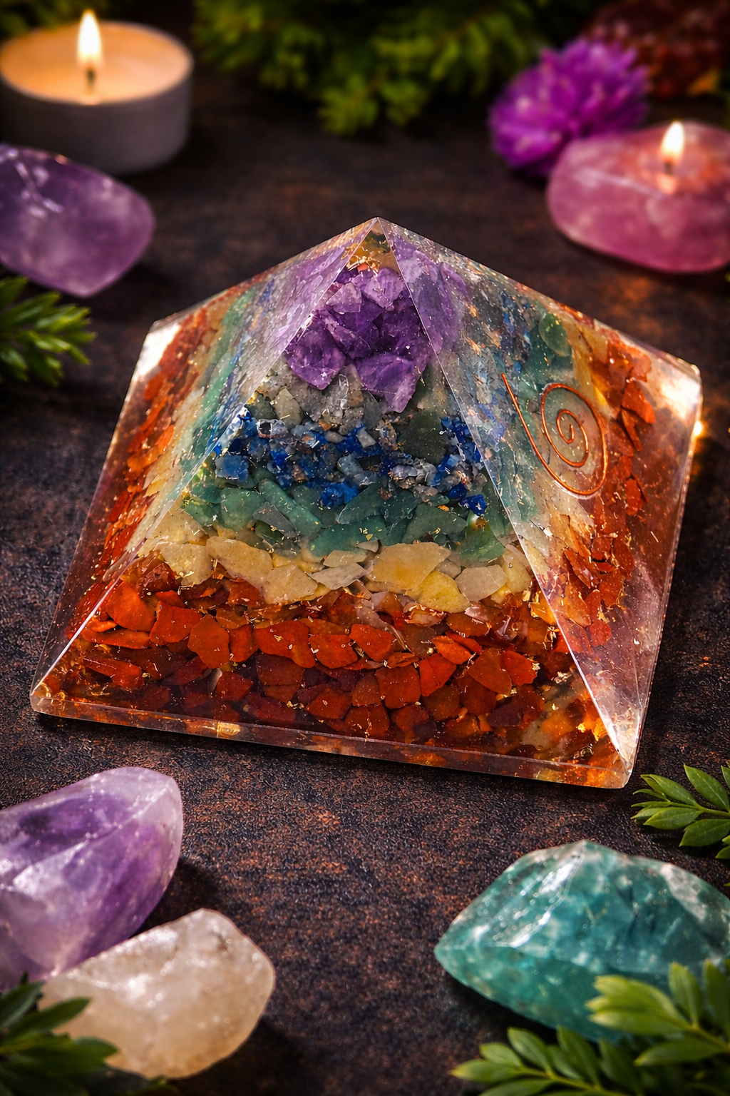 Chakra Healing Orgonite Pyramid - Image 6