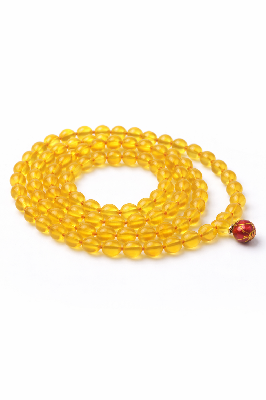 Authentic Yellow Hakik Beads Mala - Image 7