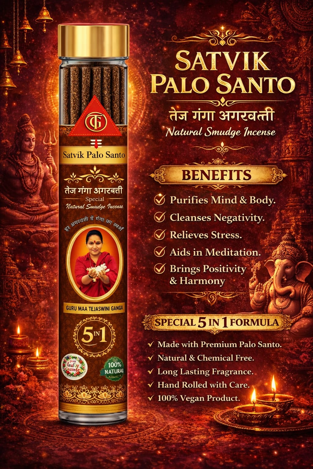 Satvik Palo Santo Incense Sticks – Natural Aroma for Meditation, Relaxation & Peaceful Ambience - Image 4
