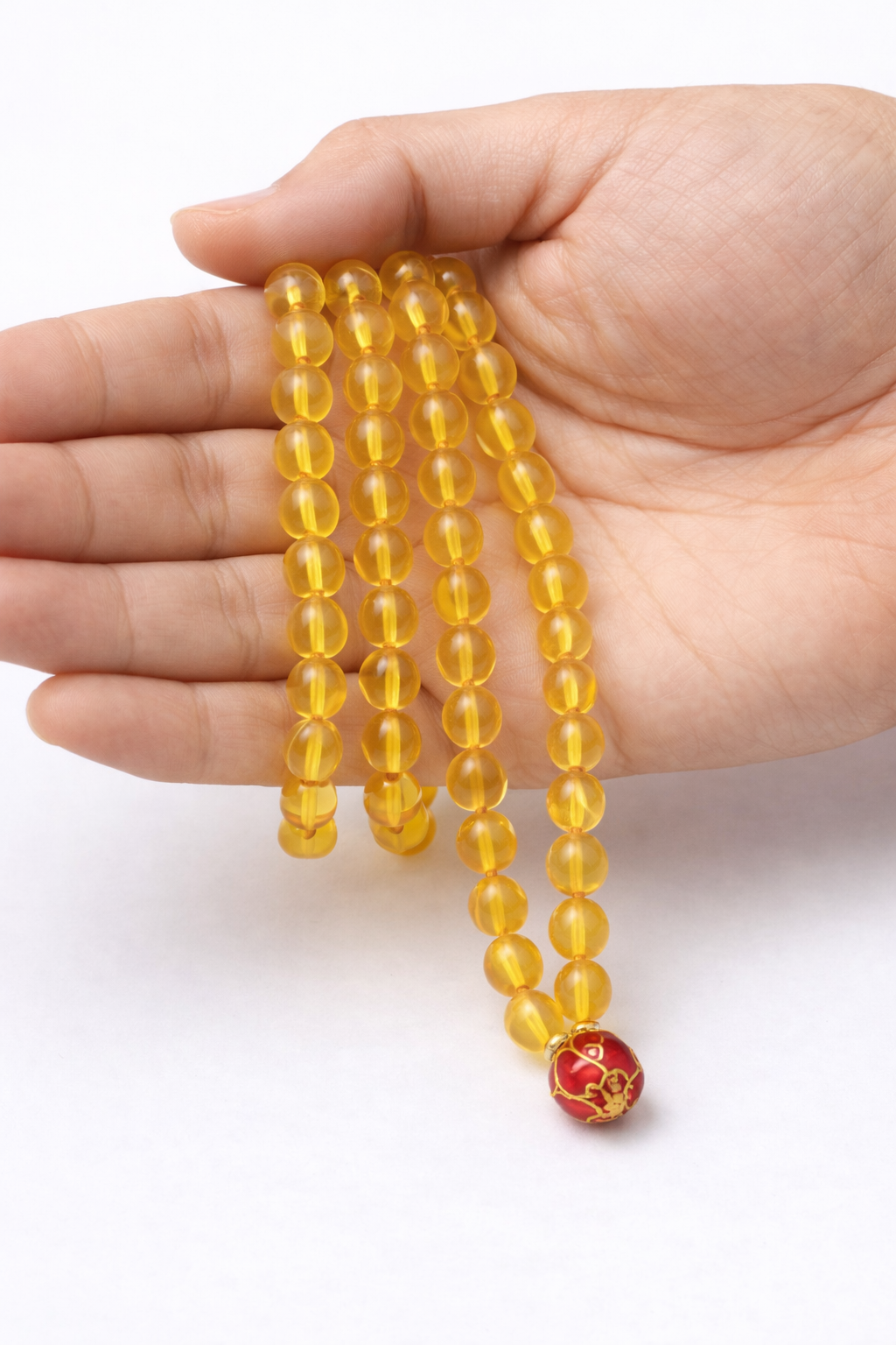 Authentic Yellow Hakik Beads Mala - Image 6