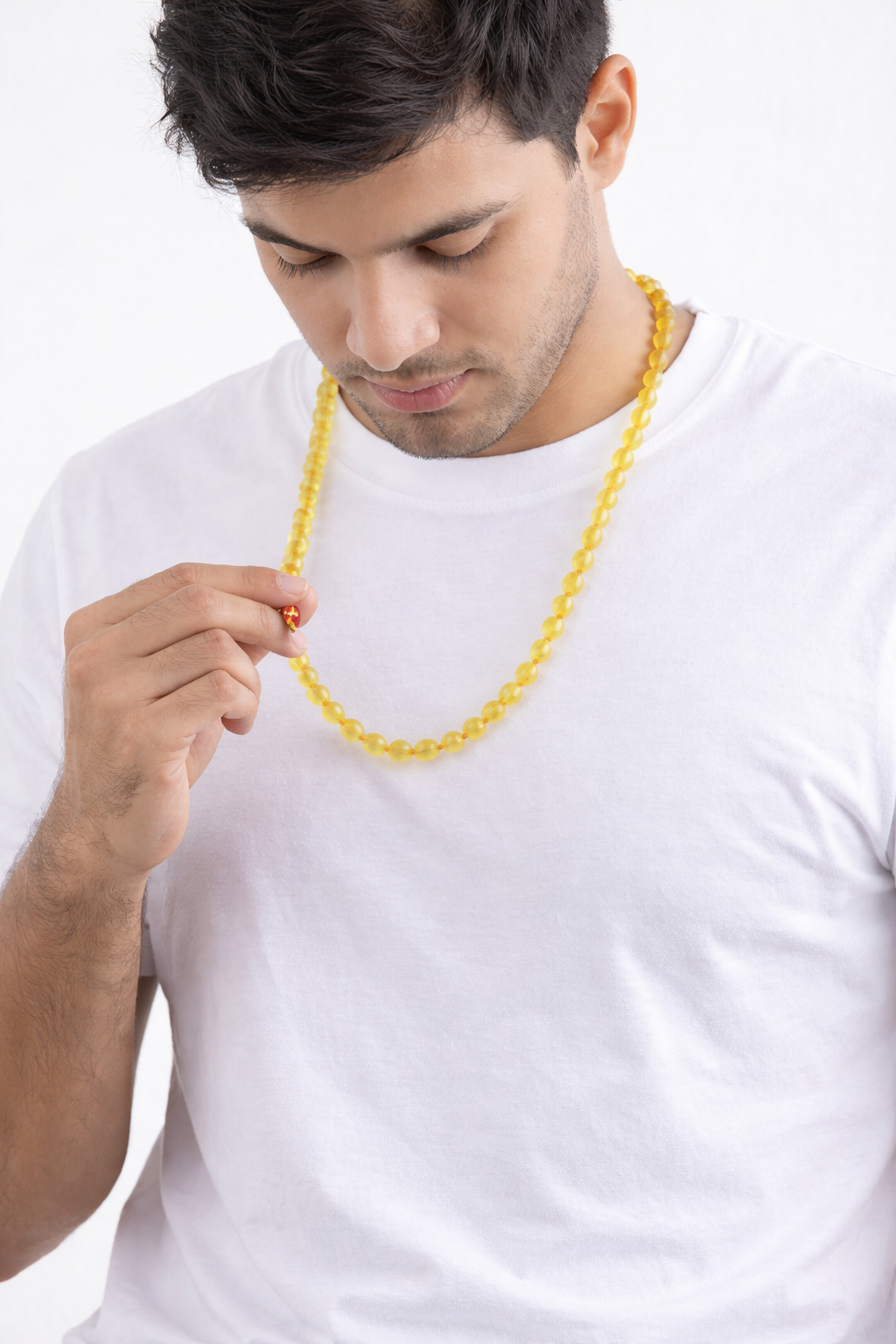 Authentic Yellow Hakik Beads Mala - Image 5