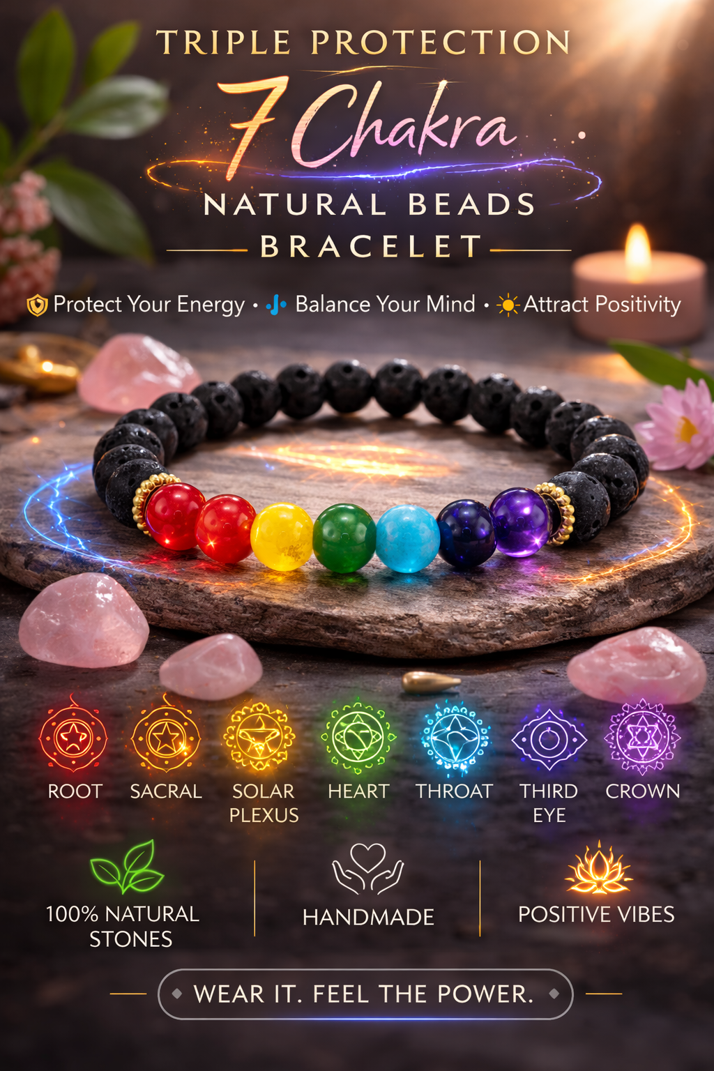 Seven Chakra Protection & Harmony Bracelet - Image 5