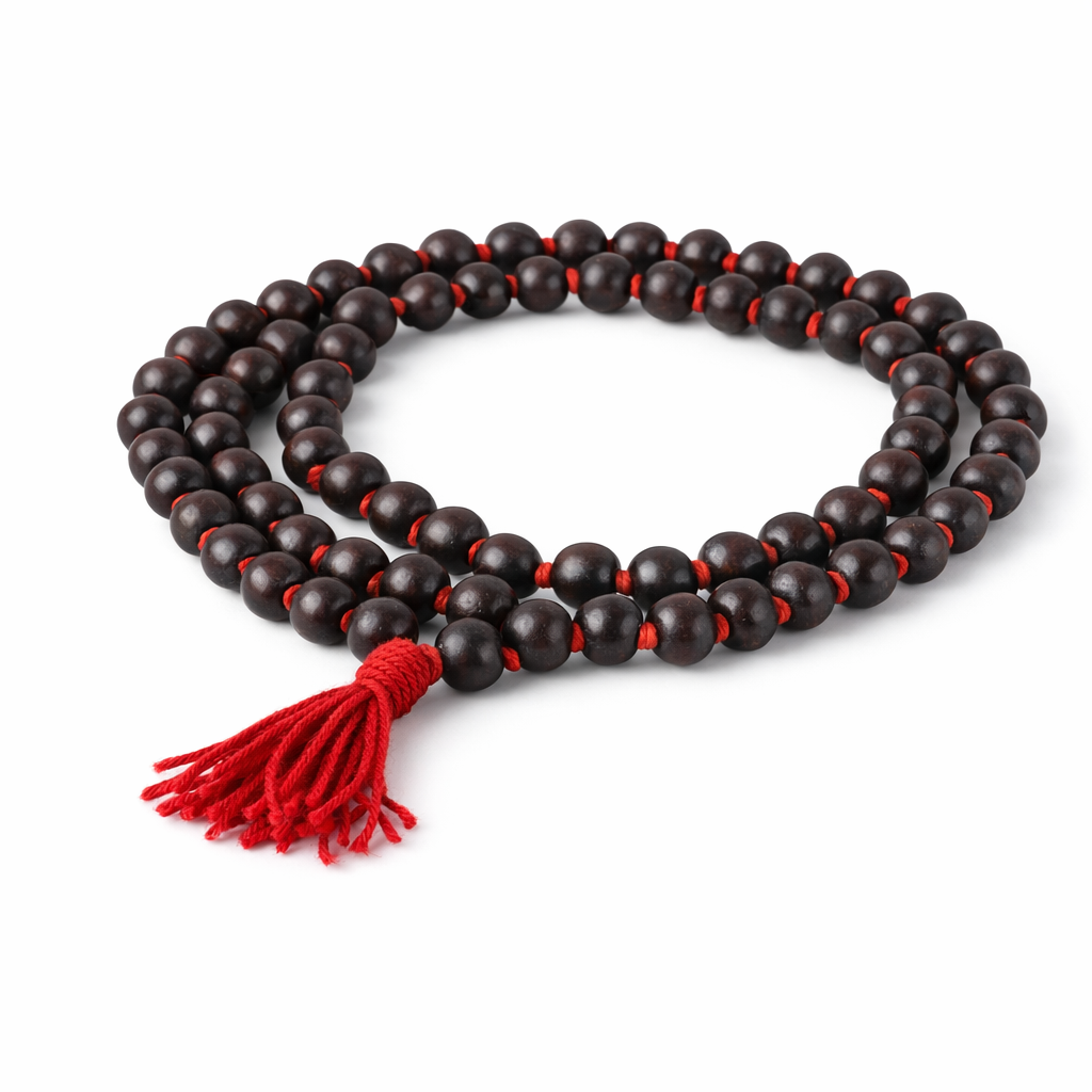 Natural Red Sandal Wood Mala 108 Beads – Spiritual Necklace for Meditation & Positive Energy - Image 4